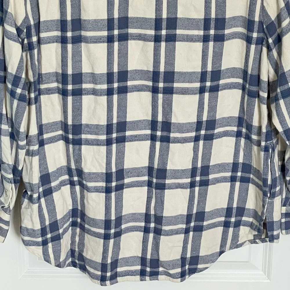 Madewell flannel classic ex-boyfriend plaid button down shirt 54170 - Picture 9 of 14
